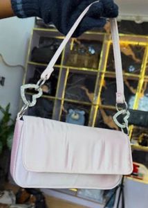 Primark Pink Satin Heart Detail Shoulder Bag