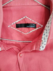 Men's Salmon Red Long Sleeve Shirt