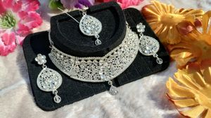 🆕"Luxury Radiance" American Diamond Jewellery Set