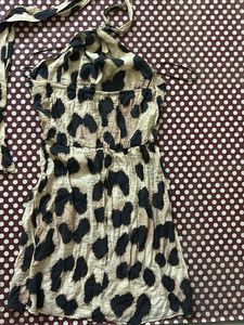 Leopard Print Halter Dress