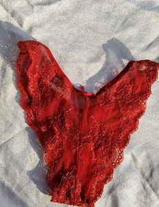 Sheer Lace Red Briefs