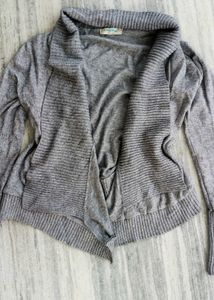 Gray Cardigan Sweater