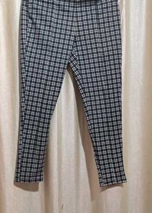 Black &amp; White Plaid Pants