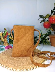 Embroidered Suede Crossbody Phone Bag