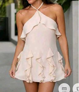 Chic Ruffle Halter Dress
