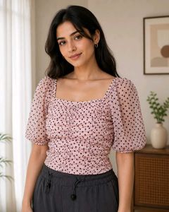 Chic crop Polka Dot Top