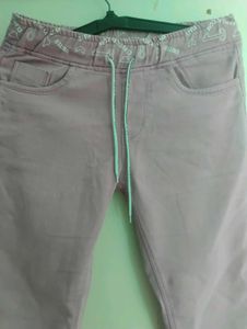 pastel pink joggers