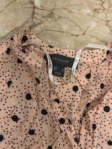 Chic Polka Dot Ruffle Neck Blouse