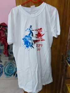 White Happy Holi Graphic T-Shirt