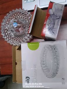 Crystal Glass Turtle set showpiece