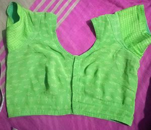 Bright Green Printed Blouse