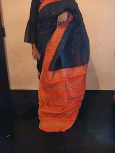Black &amp; Orange Saree