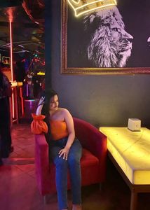 Orange One-Shoulder Puff Sleeve Top - S