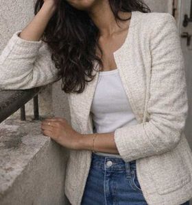 Imported Elegant Tweed Jacket blazer