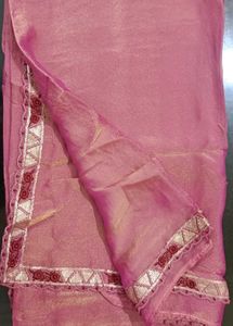 Elegant Pink pure fandy art silk Saree with Embell