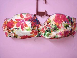 Floral Strapless Bikini Top