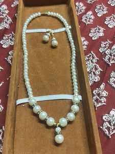 Pearl Necklace and Earring Set