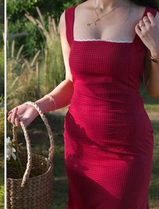 Ruby Red Checkered Dress
