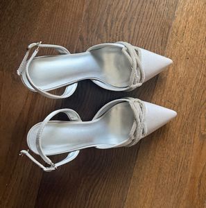 Elegant Silver Embellished Heels