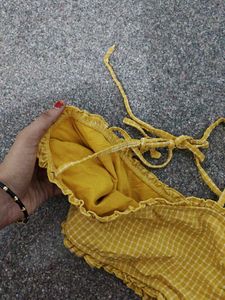 Yellow Gingham Crop Top