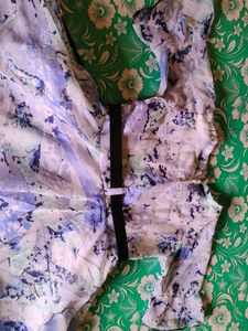 Abstract Print Button-Up Blouse