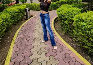 Blue boot cut jeans