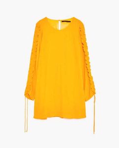 Zara Yellow Ruffle Sleeve Top💛✨️