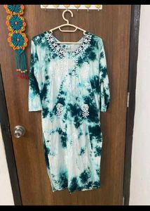 TIE -DYE kurta with embroidery