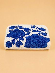 Beaded Floral Clutch Bag