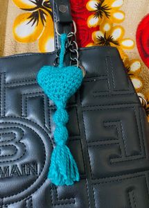 Crochet Heart Keychain