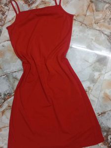 Red Spaghetti Strap Dress