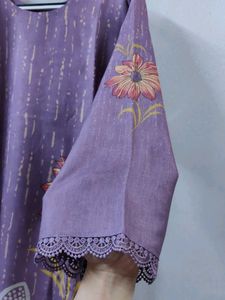 Purple Floral Kurta Set