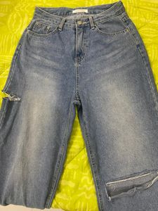 Blue Denim Straight Jean...Size Is S