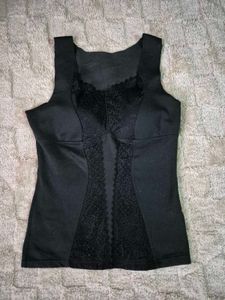 Black Lace Trim Camisole Tank Top