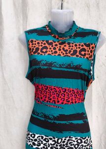 Chic Sleeveless Animal Print Dress