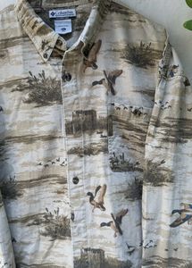 Men's Columbia Duck Print Button-Up Shirt