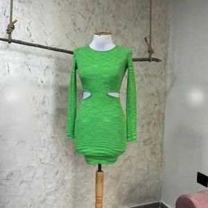 Bright Green Cut-Out Knit Dress