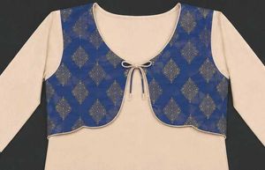 Beige &amp; Royal Blue Kurta for Women