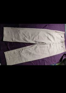 High-Waisted Beige Trousers