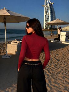 Chic Cut-Out Mock Neck Crop Top