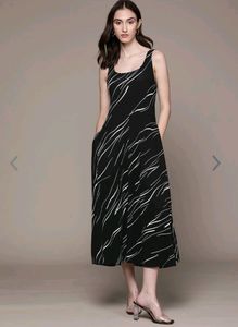 Black And White Macy's Alfani Dress Midi