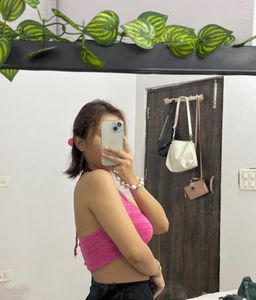 Hot Pink Halter Knit Top