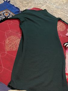 Chic Dark Green Cut-Out Midi Dress