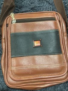 Stylish Brown Faux Leather Crossbody Bag