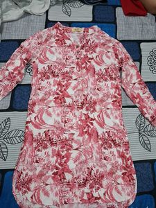 Pink Floral Print Kurta