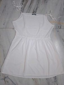 Classic White Sundress with Tie Shoulders