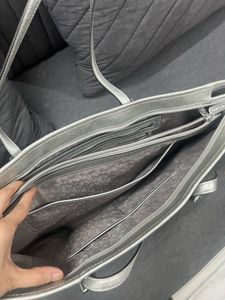Michael Kors Silver Jet Set Travel Tote Bag
