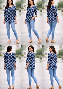 Stylish Blue Tree Print Kurti✨