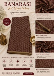 🤎Mauve Banarasi Fabric with zari work