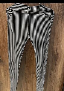 Striped Black & White Pants
